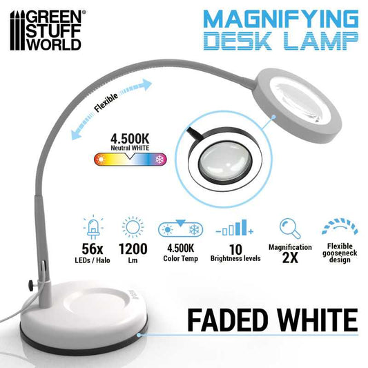 Magnifying desk lamp - Faded White