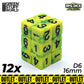 12x D6 16mm Dice - Lime Marble OUTLET