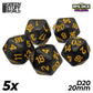 5x D20 20mm Dice - Black