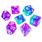 7x Mix 16mm Dice - Clear Turquoise/Purple