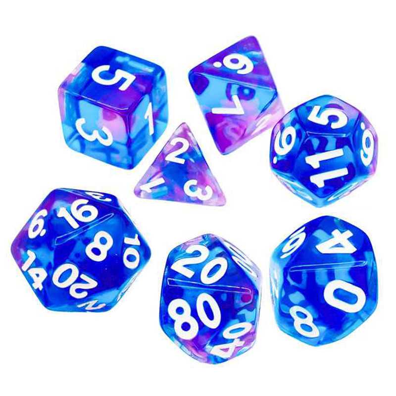 7x Mix 16mm Dice - Light Blue - Purple