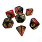 7x Mix l6mm Dice - Red Swirl