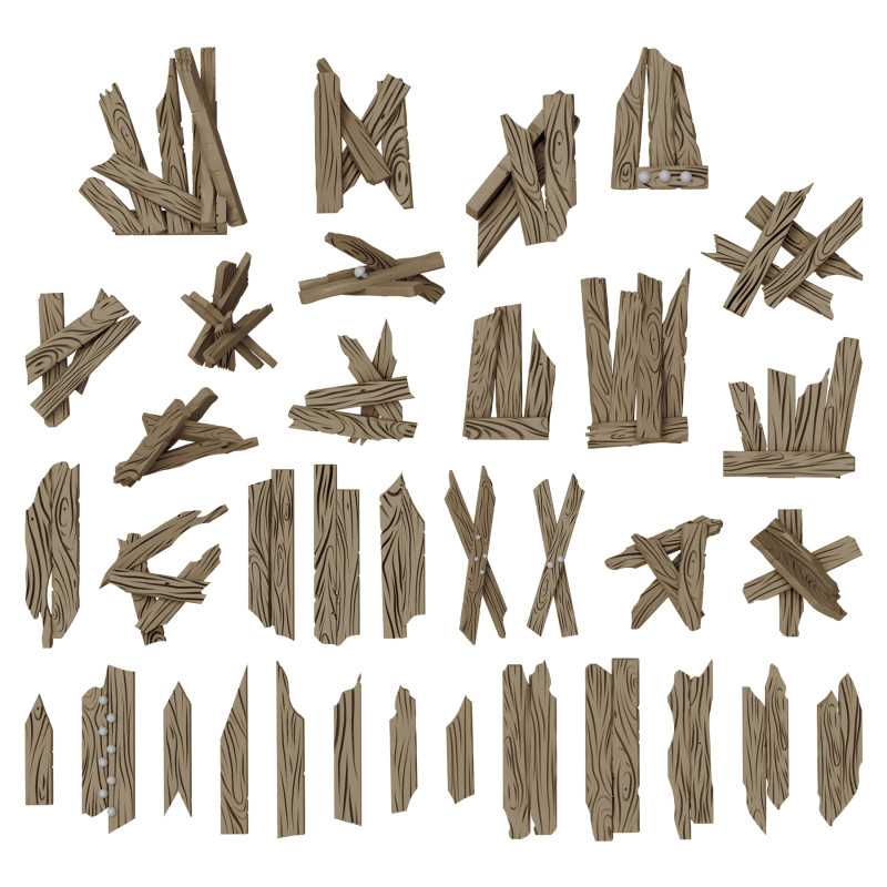 Broken Wood Planks 1:48:1:35