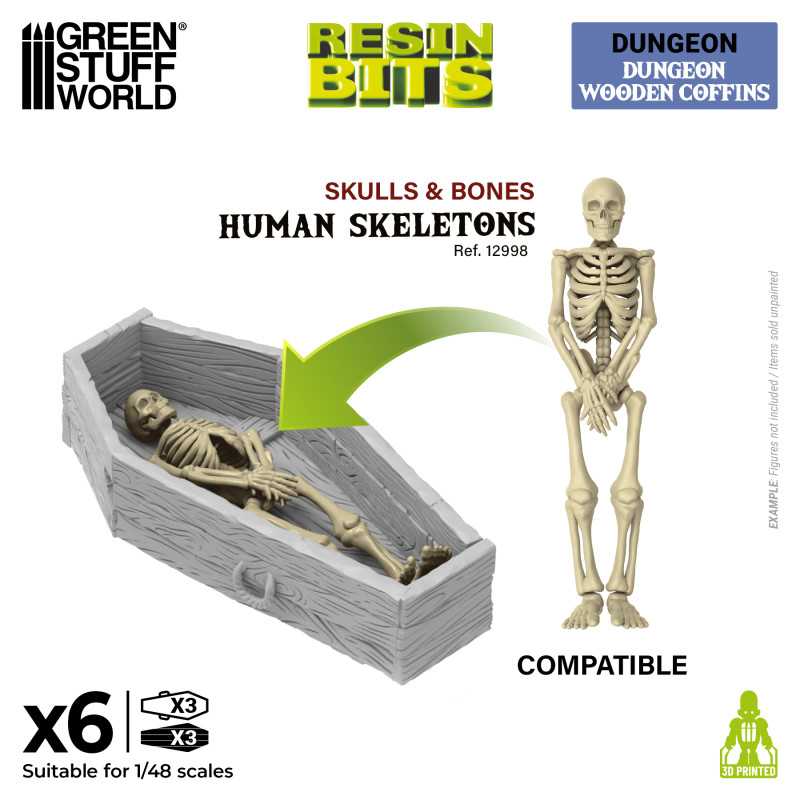 Dungeon Wooden Coffins 1:48