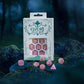 Q Workshop Elvish Dice Set - Shimmering Pink and White Dice Set 7