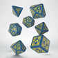 Q WORKSHOP Arcade Blue & Yellow RPG Dice Set 7 Polyhedral Pieces