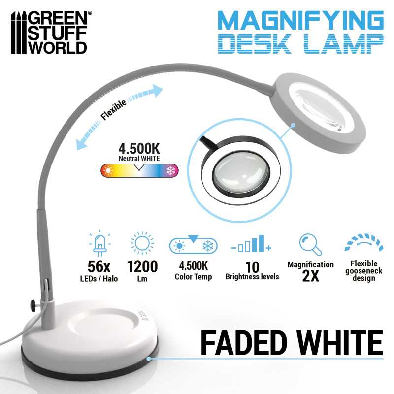 Magnifying desk lamp - Faded White