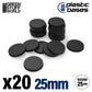 Plastic Bases - Round 25mm BLACK