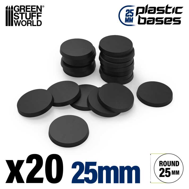 Plastic Bases - Round 25mm BLACK