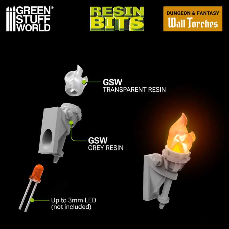 Wall Torches for 3mm LEDs 1:48:1:35